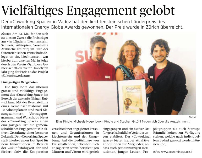 Chancengleichheitspreis Coworking Space